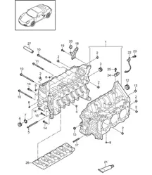Crankcase housing (Model: A120,A121) 987.2 Boxster / Boxster S 2009-12