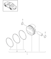 Pistone (Modello: A120,A121) 987.2 Boxster / Boxster S 2009-12