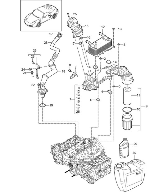 Lubrificazione motore (Modello: A120,A121) 987.2 Boxster / Boxster S 2009-12