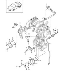 Alloggiamento basamento / Spurgo / Ventilazione serbatoio / Pompa a vuoto 987.2 Boxster / Boxster S 2009-12