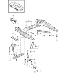 Traversa/braccio oscillante 987.2 Boxster/Boxster S 2009-12