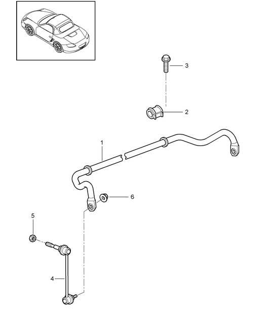 Barre anti-roulis 987.2 Boxster / Boxster S 2009-12