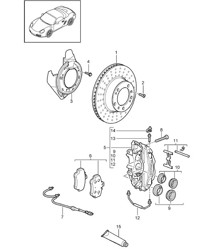 Disc brake / Rear axle 987.2 Boxster / Boxster S 2009-12