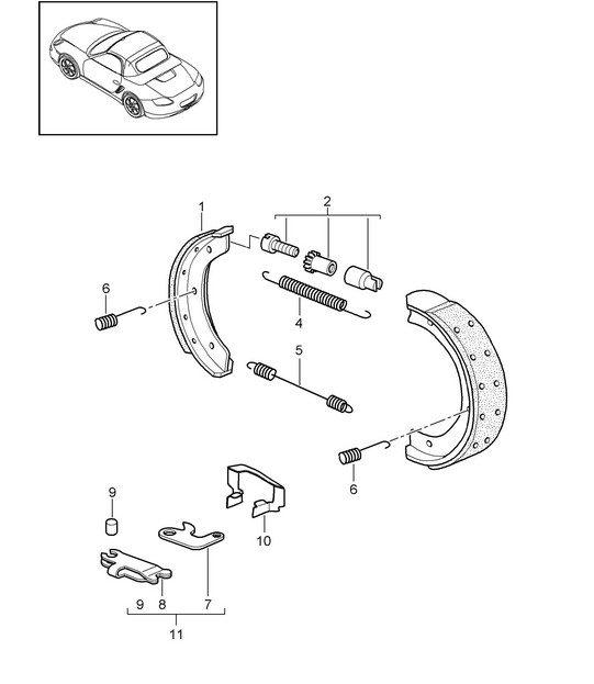 Freno de mano 987.2 Boxster / Boxster S 2009-12