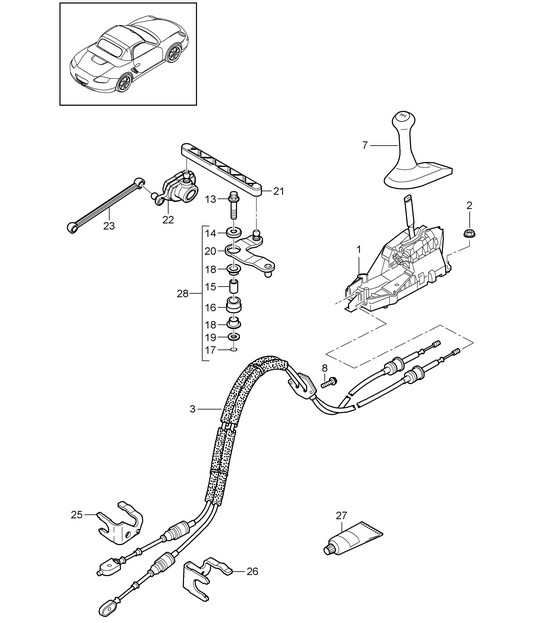 Transmission control / Manual gearbox 987.2 Boxster / Boxster S 2009-12