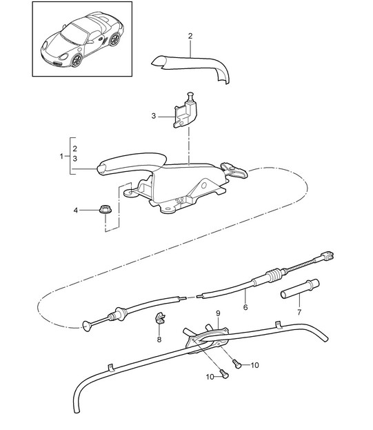 Frein à main / actionneur 987.2 Boxster / Boxster S 2009-12