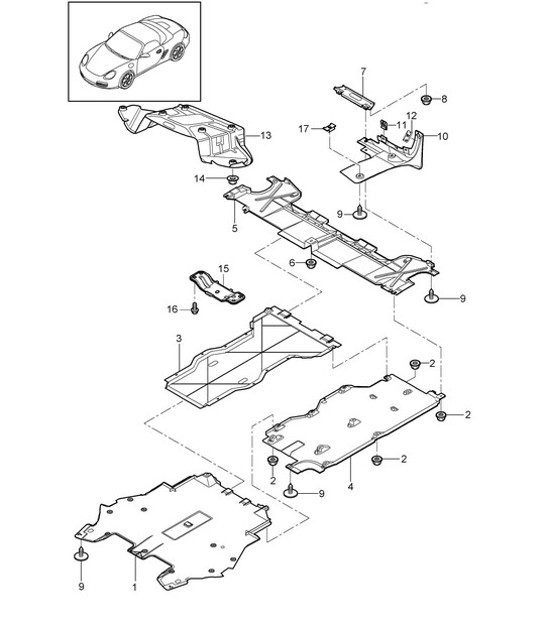 Diagram 801-070 Porsche 957 Cayenne S/GTS 4.8L 2007-10 Body