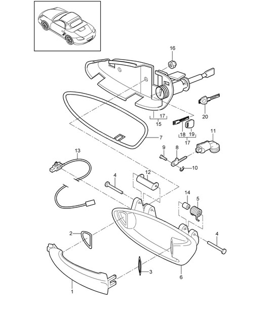 Maniglia per porta 987.2 Boxster / Boxster S 2009-12