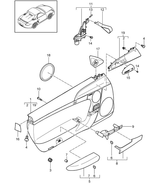 Door panel / Accessories 987.2 Boxster SPYDER / Boxster R (PR:778) 2010>>