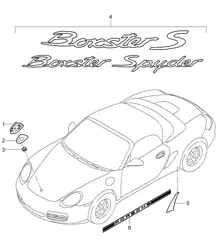 Inscriptions/lettering / Stone guard film 987.2 Boxster / Boxster S 2009-12