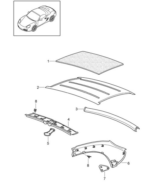 Diagram 811-016 Porsche Cayman S 3.4L 987C 2005-08 Body