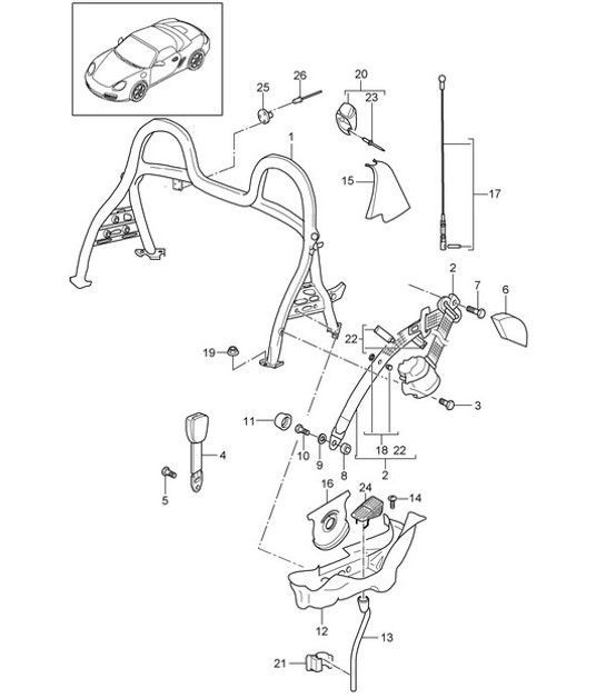 Diagram 812-000 Porsche 卡宴 9PA (955) 2003-2006  车身