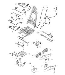 Cablaggi elettrici / Interruttore / Centralina / Motore elettrico / Sedile standard (PR:369,370) / Sedile comfort (PR:437,438) 987.2 Boxster / Boxster S 2009-12