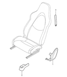 Asiento delantero (completo) / Asiento deportivo 987.2 Boxster / Boxster S 2009-12
