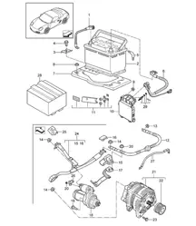 Batería / Distribuidor de corriente / Arranque / Alternador 987.2 Boxster / Boxster S 2009-12