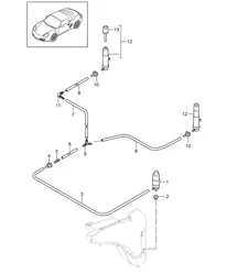 Headlight washer system (PR:288) 987.2 Boxster / Boxster S 2009-12
