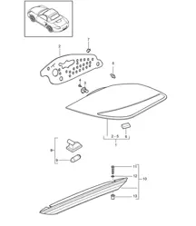 Rear light /  Licence plate light / Additional brake light 987.2 Boxster / Boxster S 2009-12