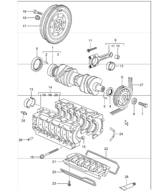 crankshaft 987 Boxster / Boxster S  2005-08