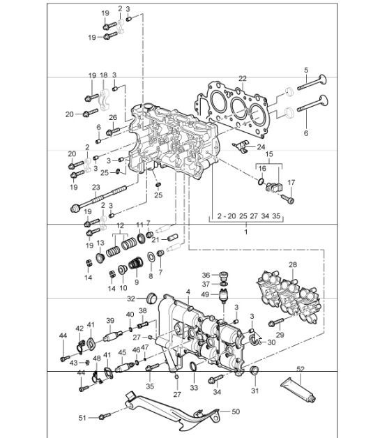 Diagram 103-00 Porsche 991（911）MK2 2016-2019 年 引擎
