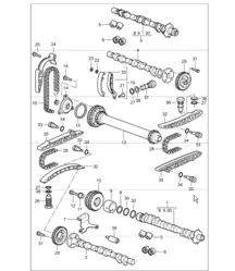 mécanisme d'entraînement d'arbre à cames 987 Boxster / Boxster S 2005-08