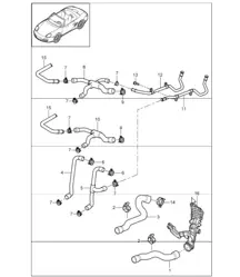 Refroidissement par eau - 1 - pour 987 Boxster / Boxster S 2005-08