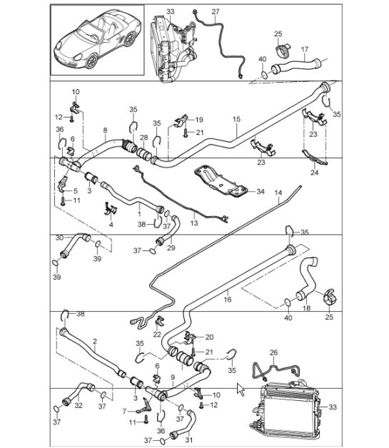 water cooling - 2 - For 987 Boxster / Boxster S 2005-08