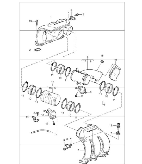 intake distributor 987 Boxster / Boxster S 2005-08