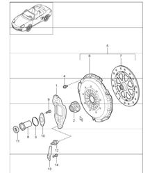 Embrayage Boîte manuelle à 6 vitesses (I480) pour 987 Boxster / Boxster S 2005-08
