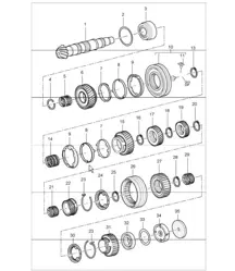 gears and shafts 987 Boxster G87.01  I481 (5th-speed manual transmission) 2005-08