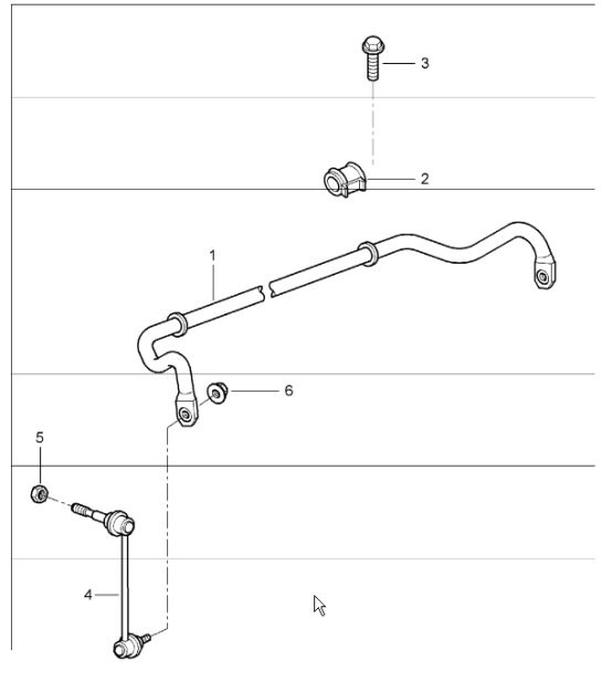stabiliser 987 Boxster / Boxster S 2005-08
