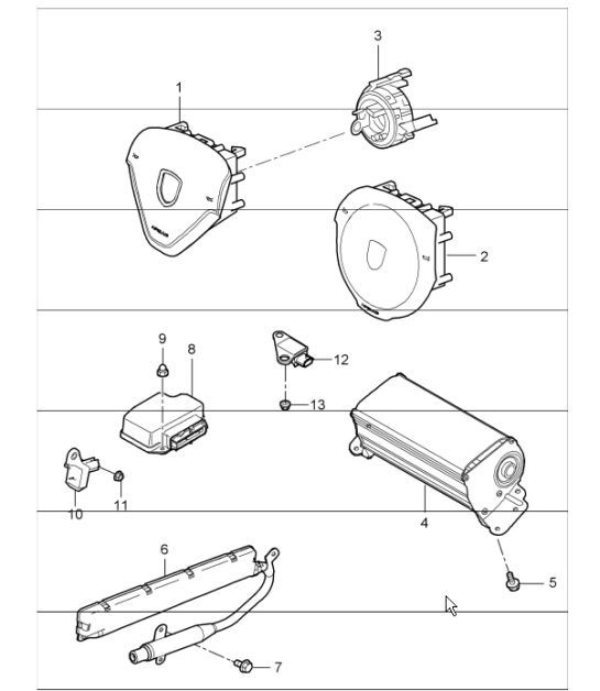 Diagram 403-06 Porsche Cayman S 3.4L 987C 2005-08 Front Axle, Steering 