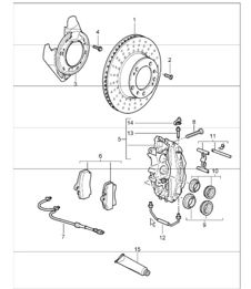 disc brake rear axle 987 Boxster / Boxster S 2005-08
