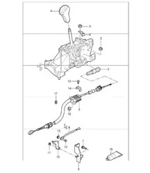 selector lever tiptronic (I249) for 987 Boxster / Boxster S 2005-08