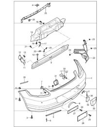 paraurti posteriore 987 Boxster / Boxster S 2005-08