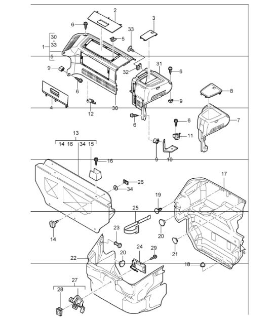 luggage compartment front 987 Boxster / Boxster S 2005-08