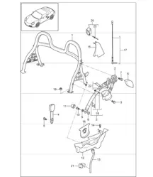 roll-over bar seat belt 987 Boxster / Boxster S 2005-08