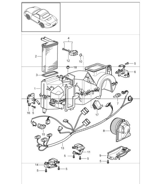 air conditioner single parts 987 Boxster / Boxster S 2005-08