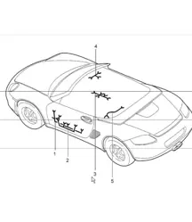 wiring harnesses: doors, airbag, centre console, glove compartment, hardtop 987 Boxster / Boxster S 2005-08