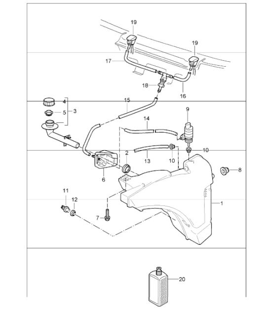 impianto lavacristallo 987 Boxster / Boxster S 2005-08