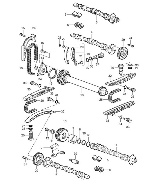 Diagram 103-010 Porsche Cayenne MK2 (957) 2007-2010 Motor