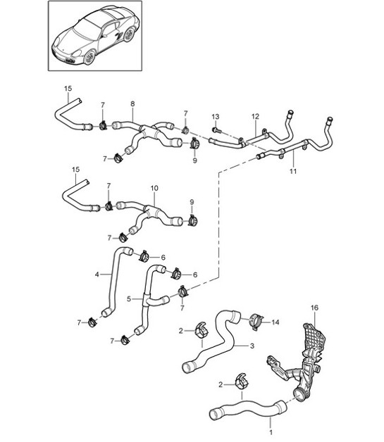 Diagram 105-005 Porsche Boxster 718 (982) 2017>> Engine