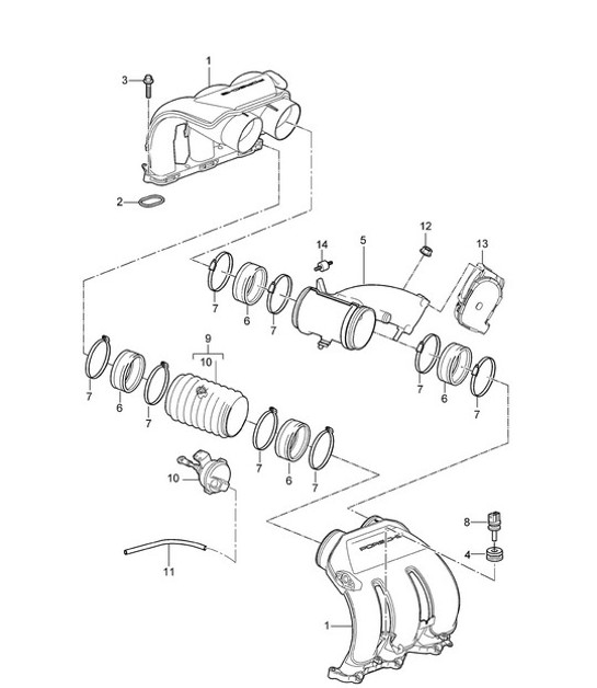 Diagram 107-010 Porsche 993 (911) C4 1994-97 Moteur