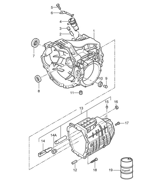 Replacement transmission / Gear housing - G8701+ PR:481, 5-speed manual - 987C.1 Cayman 2.7L 2006-08