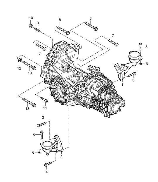 Handgeschakelde versnellingsbak / Transmissie-ophanging / Schroefdraadverbinding / Motor - G8721+ PR:480 - 987C.1 Cayman 3.4L 2006-08