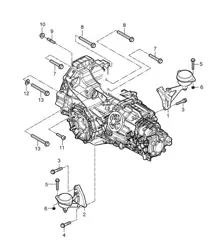Handgeschakelde versnellingsbak / Transmissie-ophanging / Schroefdraadverbinding / Motor - G8721+ PR:480 - 987C.1 Cayman 3.4L 2006-08