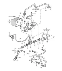 Tiptronic / Getriebeölkühler / Öldruckleitung für Getriebeölkühlung - A8702,A8721+ PR:249 - 987C.1 Cayman 2006-08