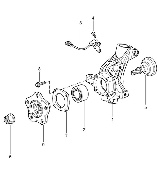 Wheel carrier / Wheel hub 987C.1 Cayman 2006-08