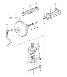 Brake master cylinder / Brake servo 987C.1 Cayman 2006-08