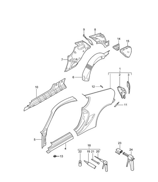 Diagram 801-050 Porsche Cayenne Coupé V6 3.0L Benzine 340 pk 