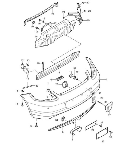 Diagram 802-005 Porsche Cayenne 9PA (955) 2003-2006 Body